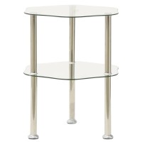 Vidaxl 322790 2-Tier Side Table Transparent 38X38X50 Cm Tempered Glass