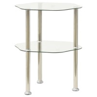 Vidaxl 322790 2-Tier Side Table Transparent 38X38X50 Cm Tempered Glass