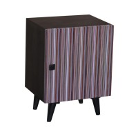 Nightstand 1 Cabinet BlackMulti