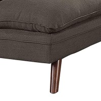 Benjara Futon Sofa Mid Century Modern Armless Chair, Tufted, Welt Trim, Gray