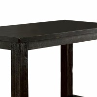 84 Inches Rectangular Dining Table with Leaf Extension, Antique Black