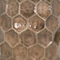 Benjara End 18 Inch Metal Coffee Table With Hexagonal Pattern, Bronze