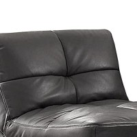 Benjara Accent Chair With Leatherette Upholstery And Tufted Details, Black