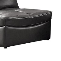 Benjara Accent Chair With Leatherette Upholstery And Tufted Details, Black