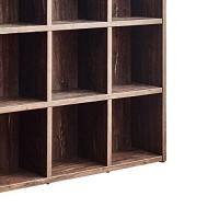 Benjara Wooden Bookcase With 15 Open Compartments, Brown