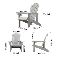 Homehua Hard Plastic Adirondack Chair Weather Resistant With Cup Holder Imitation Wood Stripes Easy To Assemble Maintain Ou