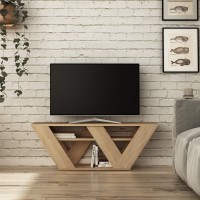 Jv Home Pipralla Collection Tv Stand Stylish Entertainment Unit | Tv Cabinet For Living Room, Bedroom Suitable Up To 50??(Oak)