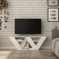 Jv Home Pipralla Collection Tv Stand Stylish Entertainment Unit | Tv Cabinet For Living Room, Bedroom Suitable Up To 50??(White)