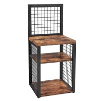 Benjara 36 Inches Grid Display Nightstand With Open Shelves, Brown And Black