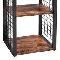 Benjara 36 Inches Grid Display Nightstand With Open Shelves, Brown And Black