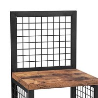 Benjara 36 Inches Grid Display Nightstand With Open Shelves, Brown And Black