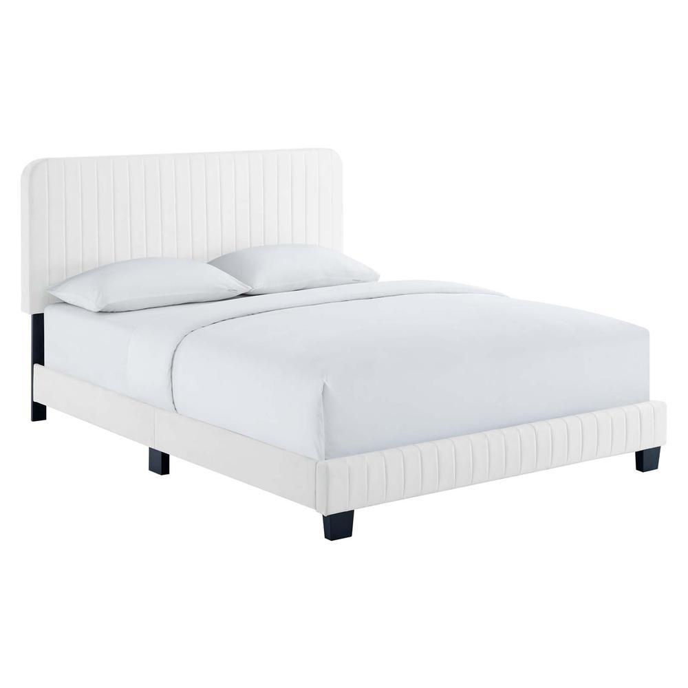 Celine Channel Tufted Performance Velvet Queen Platform Bed