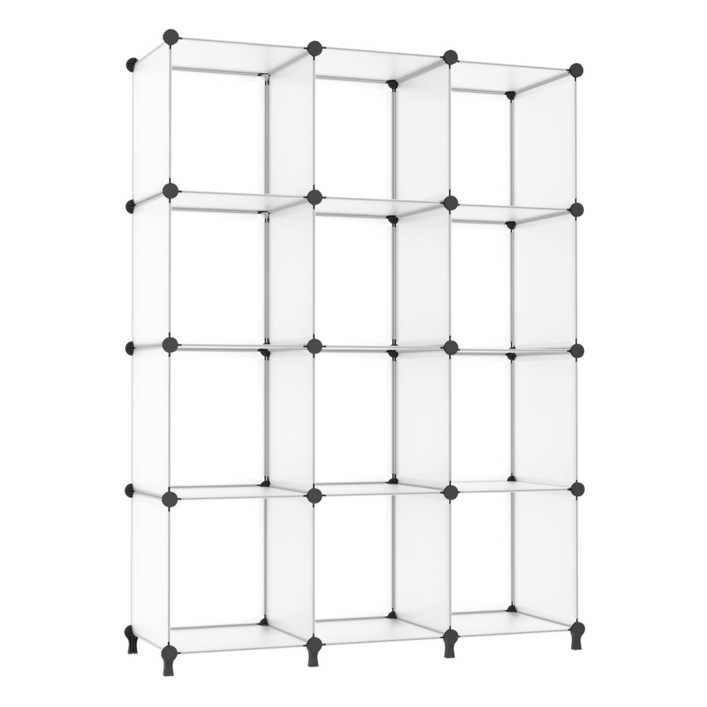 Awtatos Cube Storage Organizer Storage 12 Cube Bookshelf Diy Plastic Closet Storage Shelves With Wooden Mallet Ideal Storage So