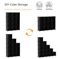 Awtatos Cube Storage Organizer Storage 12 Cube Bookshelf Diy Plastic Closet Storage Shelves With Wooden Mallet Ideal Storage So