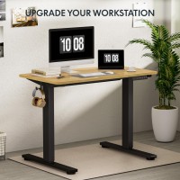 Flexispot En1 Electric Stand Up Desk Workstation 48 X 30 Inches Whole-Piece Desktop Ergonomic Memory Controller Height Adjustable Standing Desk (Black Frame + 48