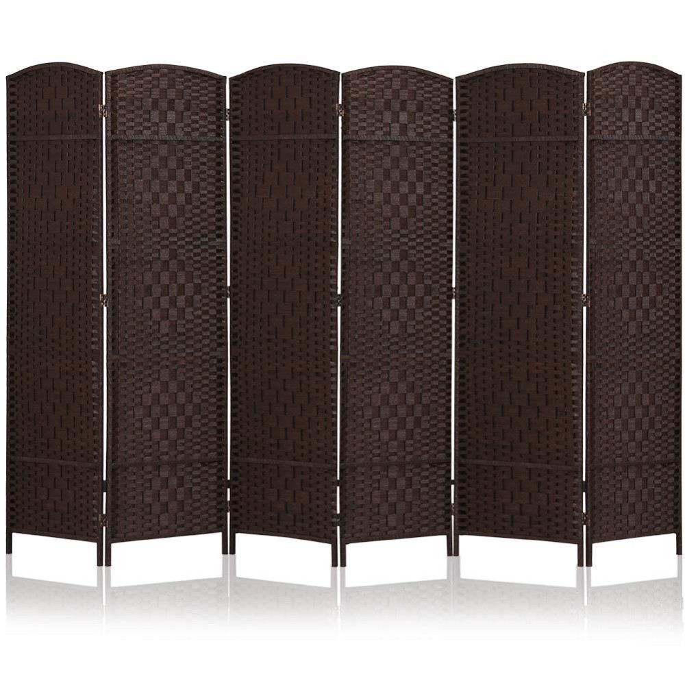 Jostyle Room Divider 6Ft. Tall Extra Wide Privacy Screen, Folding Privacy Screens With Diamond Double-Weave Room Dividers And Freestanding Room Dividers Privacy Screens(Espresso, 8-Panel)