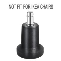Uvce Bell Glides Replacement Office Or Chair Stool Swivel Caster Wheels To Fixed Stationary Castors, Short Profile With Separate Self Adhesive Felt Pads Black 5Pcs (High Bell Glides A)