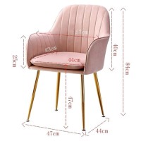 Light Luxury Nordic Dining Chairs Mid-Century Modern Gold Velvet Fabric Dining Chairs With Electroplating Golden Chair Feet 2-Pcs Set (Color : Purple)