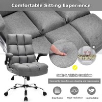Powerstone Ergonomic Office Chair Big And Tall High-Back Executive Computer Desk Chair Upholstered Comfortable Home Office Chair With Flip-Up Arms 400 Lbs, Grey