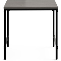 Safco Simple Study Desk Neowalnut Rectangle Laminated Top Black Powder Coat Four Leg Base 4 Legs 3050 Table Top Width