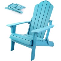 Homehua Folding Adirondack Chairs Outdoor Patio Weather Resistant Chair Imitation Wood Stripes Easy To Fold Move Maintain