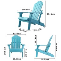 Homehua Folding Adirondack Chairs Outdoor Patio Weather Resistant Chair Imitation Wood Stripes Easy To Fold Move Maintain