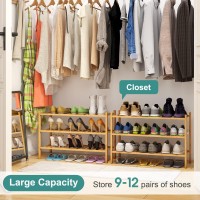 Viewcare 3Tier Free Standing Shoe Racks Bamboo Wood Shoe Rack For Entryway Closet Beautiful Natural Functional Sturdy