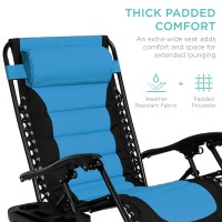 Best Choice Products Oversized Padded Zero Gravity Chair Folding Outdoor Patio Recliner Xl Anti Gravity Lounger For Backyard W