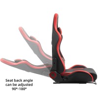 Marada Racing Seat With Double Lock Slip For Racing Wheel Stand Adjustable Cloth Red With Installed Parts