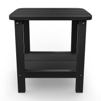 Serwall Double Adirondack Side Table Rectangular End Table  Black