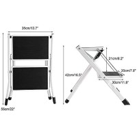 Requisite Needs Folding Step Ladder 2 Step Ladder Compact Anti-Slip Stable For Kitchen Home Adult 150Kg Capacity
