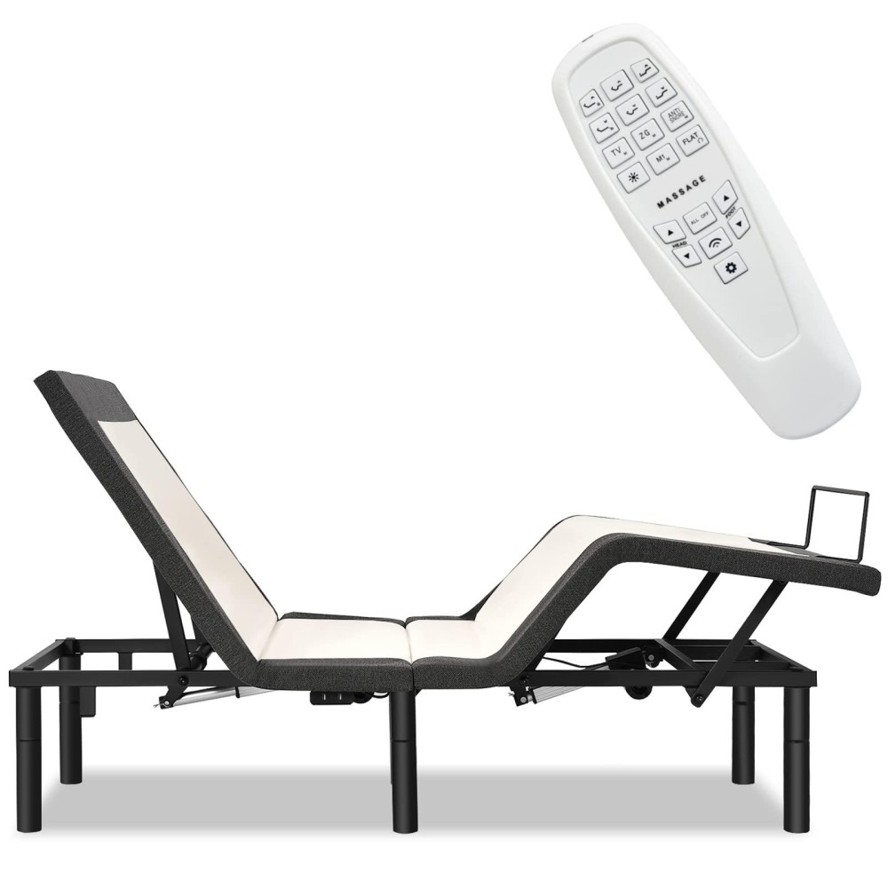 Kotek Adjustable Bed Base With Wireless Remote, Electric Adjustable Bed Frame W/Head And Foot Incline, Zero Gravity And Anti Snore, Vibration Massage, Usb Ports (Twin Xl)