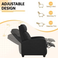 Yaheetech Fabric Recliner Chair Sofa Ergonomic Adjustable Single Sofa With Thicker Seat Cushion Modern Home Theater Seating For