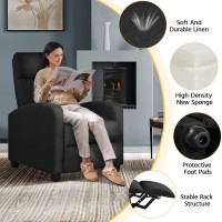 Yaheetech Fabric Recliner Chair Sofa Ergonomic Adjustable Single Sofa With Thicker Seat Cushion Modern Home Theater Seating For