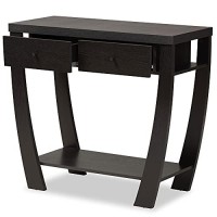 Baxton Studio Capote Dark Brown Finished Wood 2-Drawer Console Table