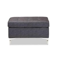 Baxton Studio Riley Modern And Contemporary Grey Fabric Upholstered Ottoman