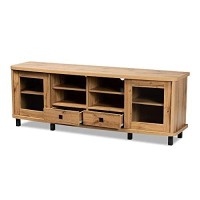 Baxton Studio Walda Modern and contemporary Oak Brown Finished Wood 2-Drawer TV Stand