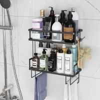 Godboat Bathroom Organizers And Storage 2Tier Over Toilet Storage Bathroom Storage With 2 Hooks Toilet Paper Holder Wall M