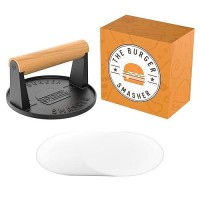 Pre Seasoned Heavy Duty Cast Iron Burger Press Smash Burger Press Kit Grill Press For Smash Burgers Burger Smasher For Gridd