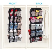 Misslo 30 Large Pockets Dual Sided Hanging Shoe Rack For Closet Organizer With Rotating Hanger Hanging Shoe Shelves Black