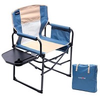 Sunnyfeel Camping Directors Chair, Heavy Duty,Oversized Portable Folding Chair With Side Table, Pocket For Beach, Fishing,Trip,Picnic,Lawn,Concert Outdoor Foldable Camp Chairs (Khaki)