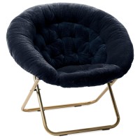 Milliard Cozy Chairfaux Fur Saucer Chair For Bedroomxlarge Navy Blue