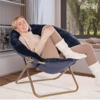 Milliard Cozy Chairfaux Fur Saucer Chair For Bedroomxlarge Navy Blue