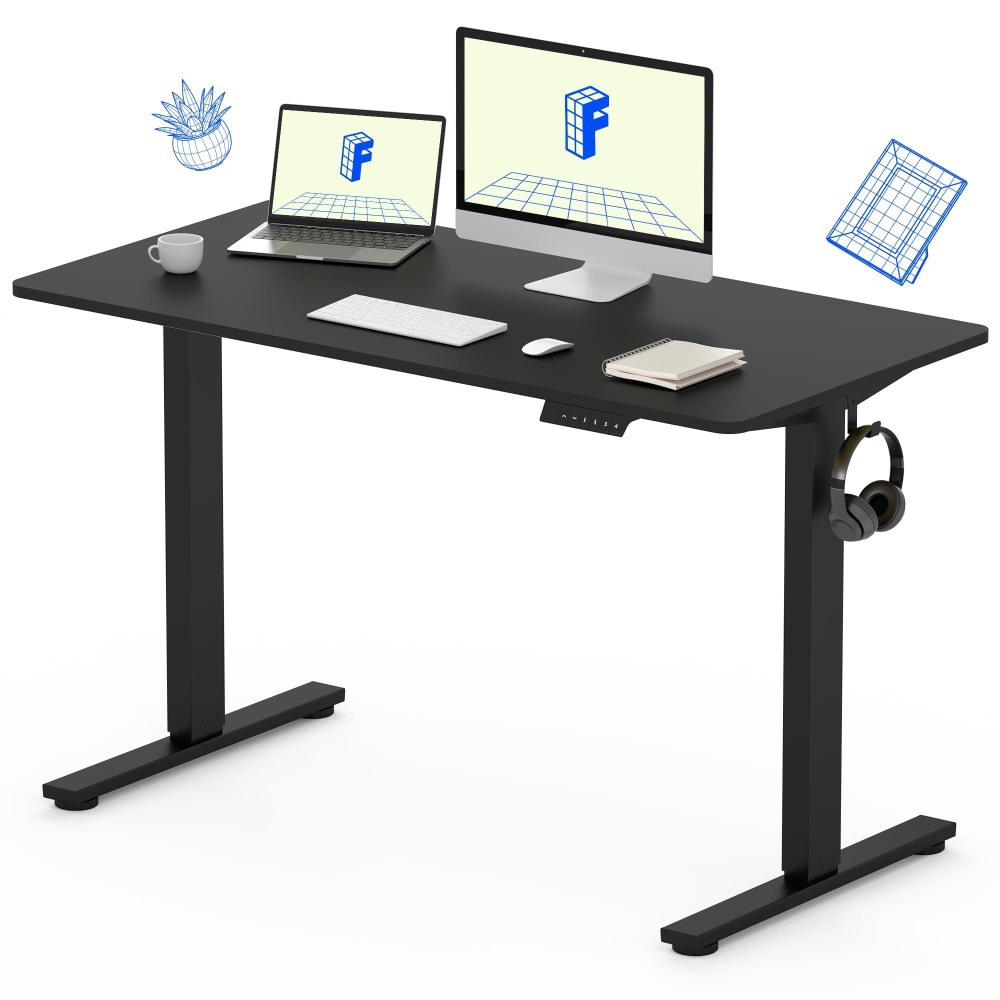 Flexispot En1 One Piece Standing Desk 48 X 24 Inches Electric Stand Up Desk Height Adjustable Desk For Home Office Sit Stand Des