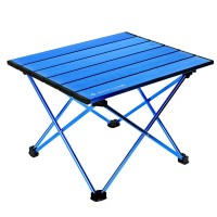 Rock Cloud Portable Camping Table Ultralight Aluminum Folding Beach Table Camp For Camping Hiking Backpacking Outdoor Picnic, Blue Small