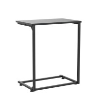 Wlive Side Table, C Shaped Wide End Table For Couch Sofa And Bed, Laptop Table, Tv Tray, 26 Inch Tall, Black