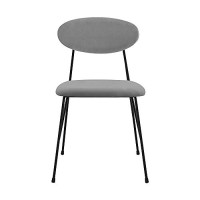 Benjara Metal Dining Chair With Fabric Seats, Gray And Black