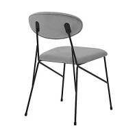 Benjara Metal Dining Chair With Fabric Seats, Gray And Black