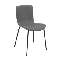 Metal and Fabric Dining Chair, Set of 2, Gray and Black