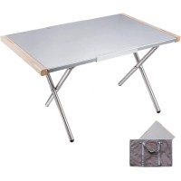 Camping Moon Campingmoon Stainless Steel Embossing Outdoor Side Table With Carrying Bag T-380